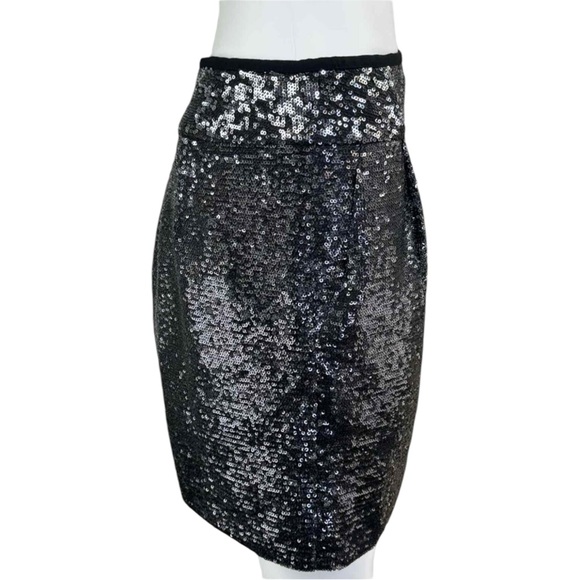 J. Crew Black Sequin Mini Skirt Size XS D0154 - Picture 4 of 11